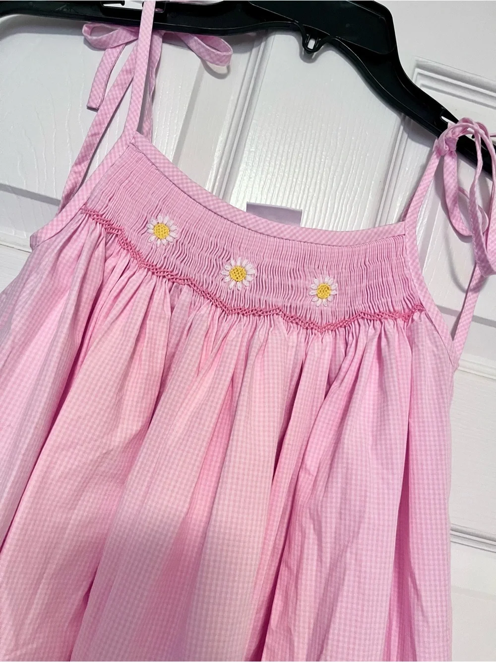 Stitch fish boutique Pink Daisy Tie-Shoulder Sundress for Kids